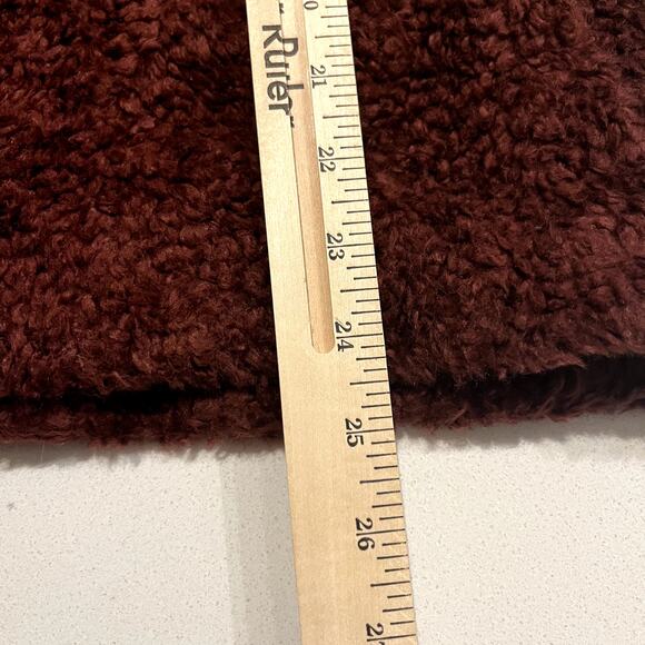 Pendleton Ladies Fuzzy Zip Jacket Womens Sherpa Coat Dark Red M - Picture 9 of 10